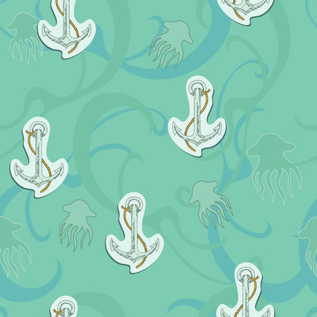 Green sea seamlessのイラスト素材