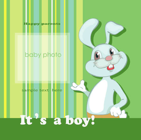 Bright green frame for babyのイラスト素材