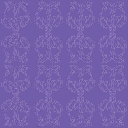 Purple seamless with floral elementsのイラスト素材