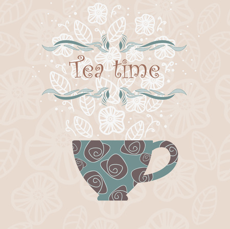 Decorative cup and textのイラスト素材