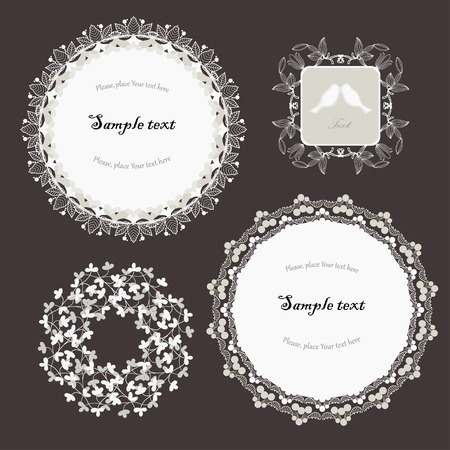 Monochrome frames on deep backgroundのイラスト素材