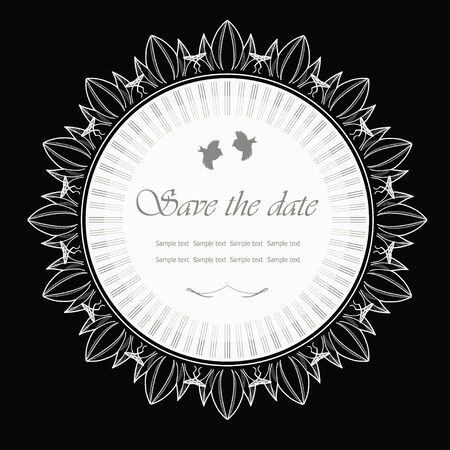 White frame with birdsのイラスト素材