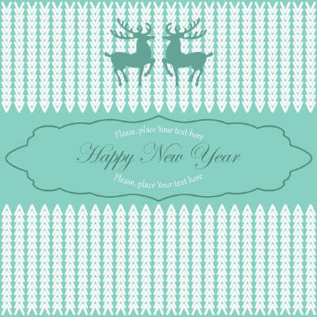 Green deer on the frameのイラスト素材