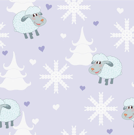 Seamless with sheepのイラスト素材