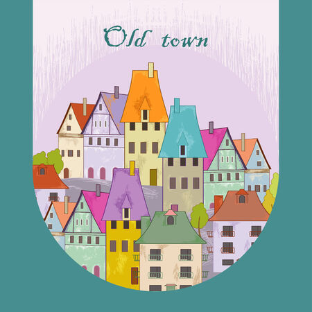 Old house in old townのイラスト素材