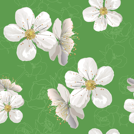 Flowering in gardenのイラスト素材