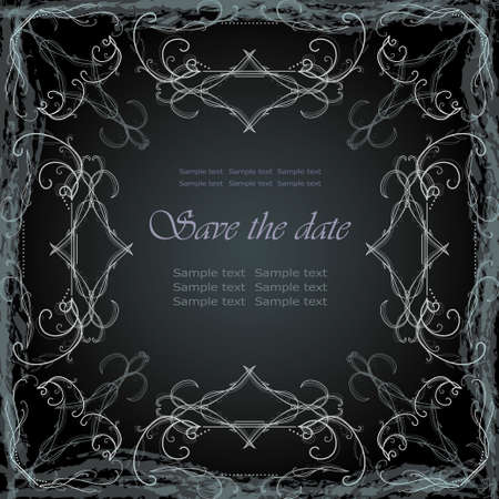 Vintage frame with tendrilのイラスト素材