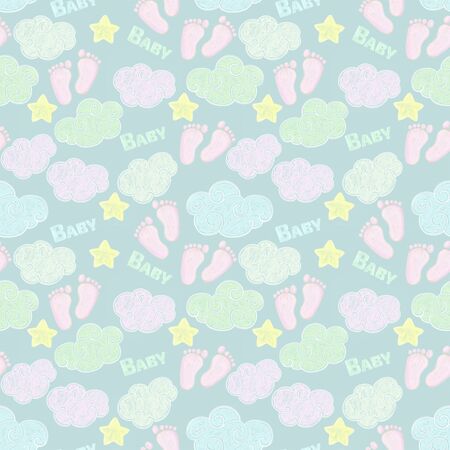 Positive pattern with clouds for baby