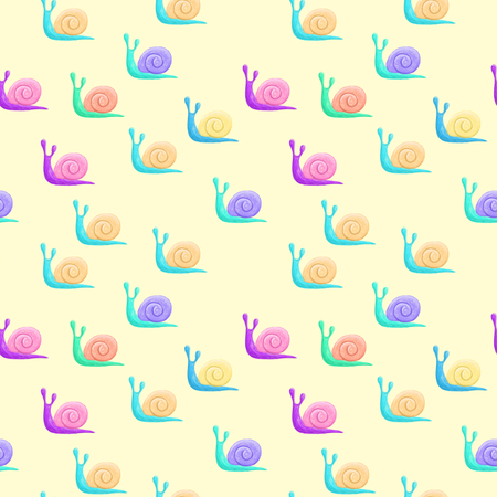 Little snails on light patternの写真素材