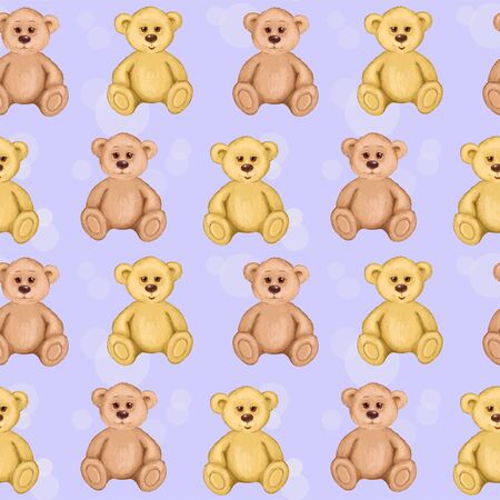 Funny  bear cub on seamlessの写真素材