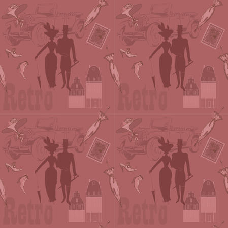 Retro style on seamlessのイラスト素材