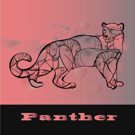 Black panther in patternのイラスト素材