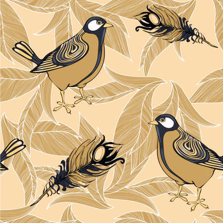 Pattern with bird for linenのイラスト素材