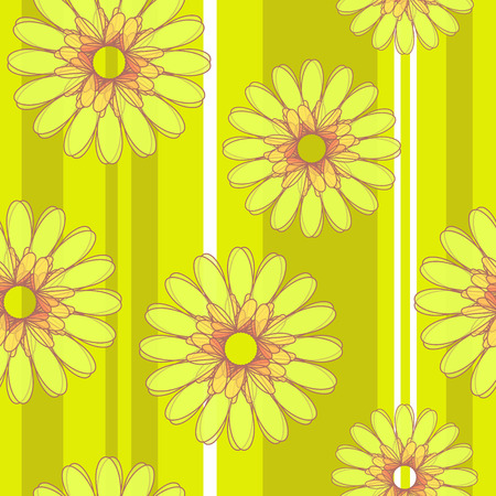 Light green pattern with simple flowers for summer textileのイラスト素材