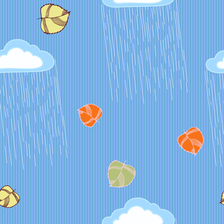 Rain and clouds on seamlessのイラスト素材