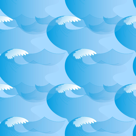 Blue seamless with wavesのイラスト素材