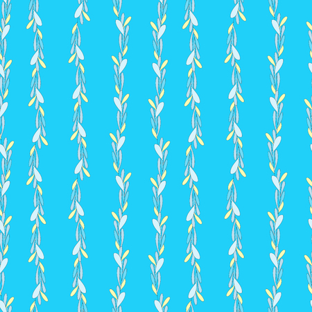 Simple floral drawing on blue background, pattern for textile and paperのイラスト素材