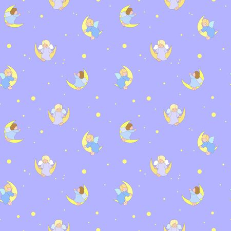 Angels on the moon, endless for babyのイラスト素材