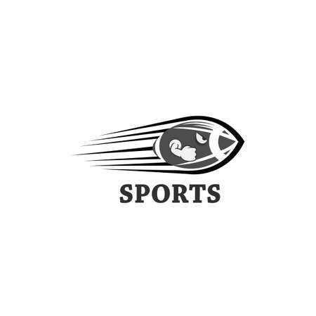 Vector illustration of rugby ball, American Logo Sport, Athletic equipment, healthy lifestyle, fitness activity vector illustrationのイラスト素材