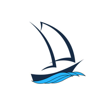 design logo concept of shipping freight services, boat logo template,ship icon design,illustration elementのイラスト素材
