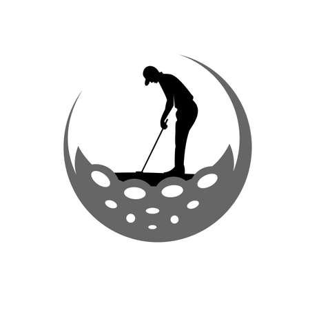 Golf Sport Logo Design Template, Gold Club logoのイラスト素材