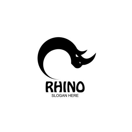 rhino  template, Animal mascot logotype, Template. Vector illustration.のイラスト素材