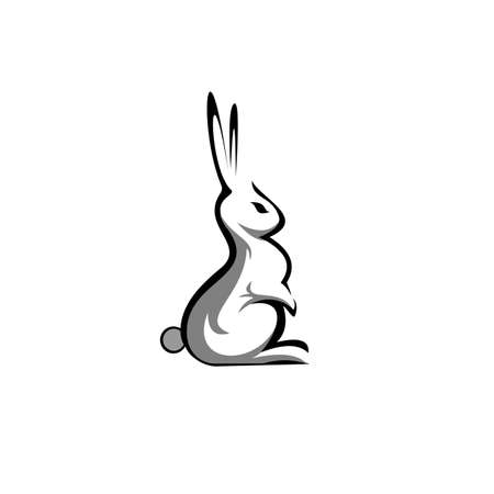 Sit rabbit  Isolated on white background.のイラスト素材