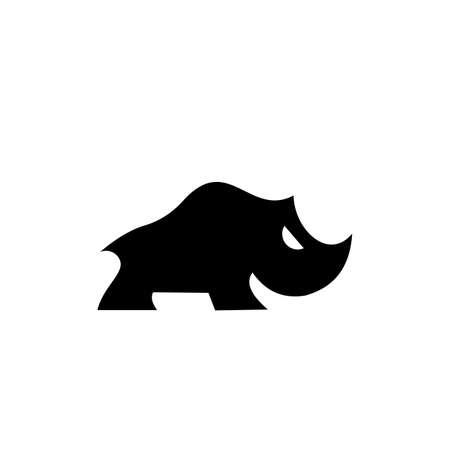 rhino icon vector, Logo Template isolated on whiteのイラスト素材