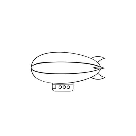 Airship balloon aerostat icon. Trendy flat airship icon, Emblem design on white background.のイラスト素材