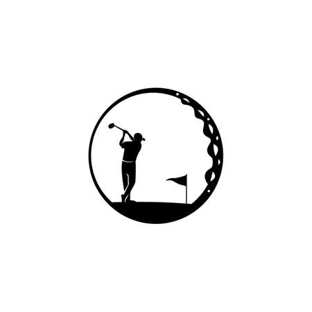 Golf Sport Logo Design Template, Gold Club logoのイラスト素材