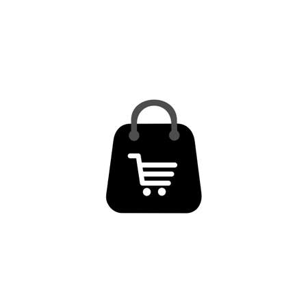 buy, shopping, shopping bag flat icon. Emblem design on white backgroundのイラスト素材