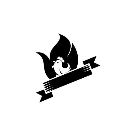 Hot Spicy Chicken Logo Design, Design element for poster, emblem, sign, Vector illustrationのイラスト素材