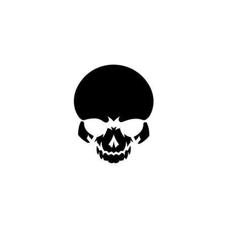 skull logo design illustration on white background for brochure banner and publicationのイラスト素材