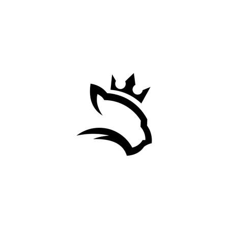 Lion king logo, lion with crown logo design. Simple elegant design.のイラスト素材