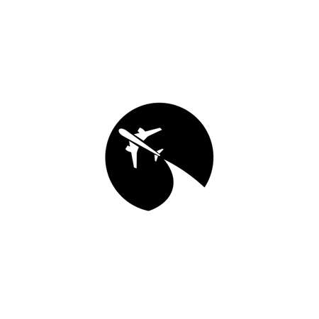 Travel the World Plane icon, For label and banners, Vintage style, Vector illustration.のイラスト素材