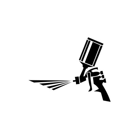 Spray gun icon paint car airbrush. Vector illustration of a car body repair instruments.のイラスト素材