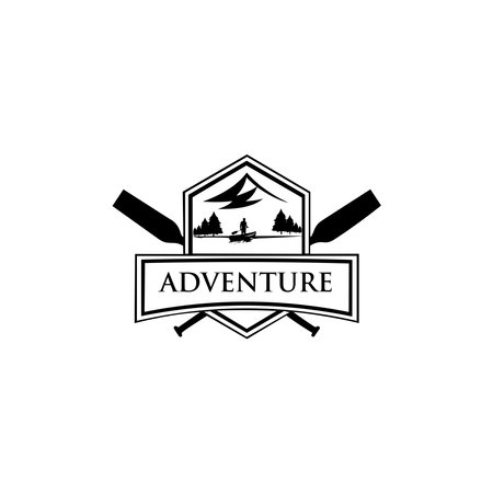 Boats Logo, Adventure Logo. Isolated on white background.のイラスト素材