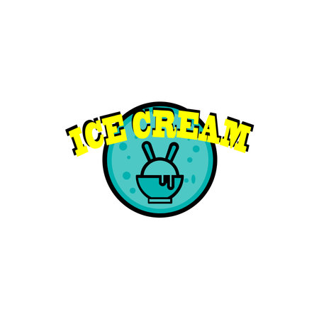 Ice Cream Logo Design end elements for ice cream shop. Vector illustrationのイラスト素材