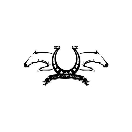 Horse logo design. Stylish graphic template design for company, farm, race. Vector illustrationのイラスト素材