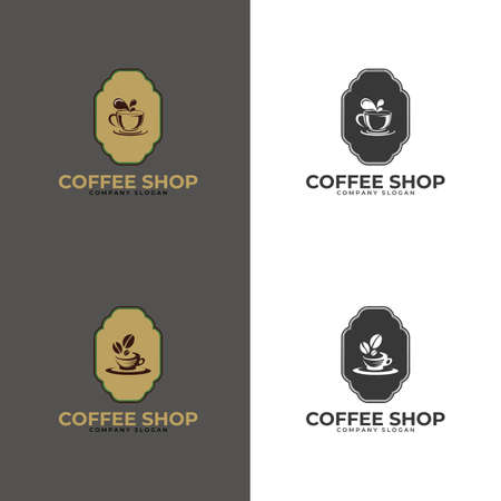 Coffee shop logo. Coffee Logo. Set of modern vintage coffee shop logos. Vector illustration.のイラスト素材
