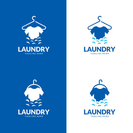Laundry Logo. Template Design Vector for laundry business in creative silhouette shape isolate vector illustration.のイラスト素材