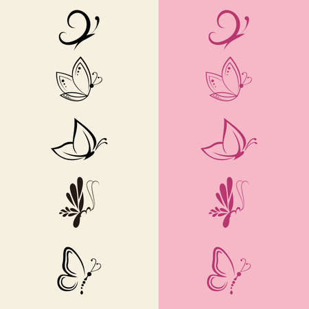 Graphic icon of butterfly. Butterfly tattoo isolated on white background. Vectorのイラスト素材