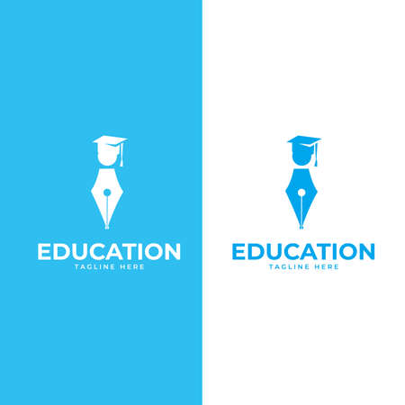 education logo icon design. suitable for company logo, print, digital, icon, apps, and other marketing material purpose. education logo set.のイラスト素材