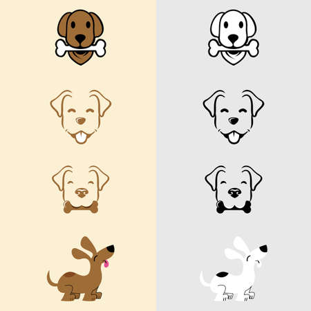 Dog logo and icon design vector. can use animal clinics, petshop and veterinarianのイラスト素材