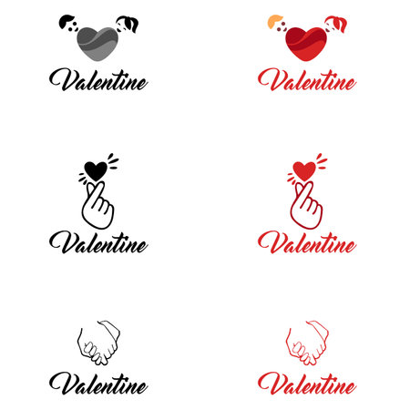 Korean Finger Heart I Love You Vector illustration. Heart Logo design vector template. Happy Valentines Day concept.のイラスト素材