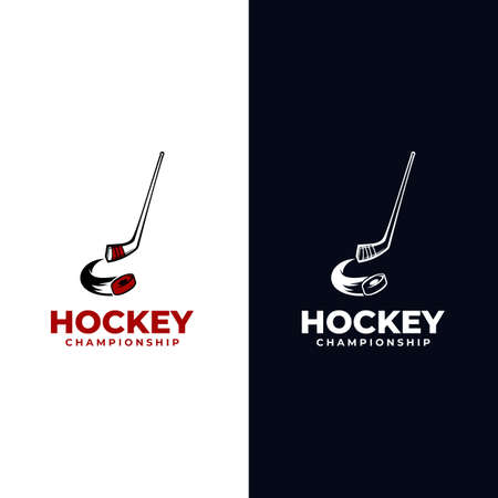 Ice Hockey badge, logo, emblem template, Ice hockey labels and design elementsのイラスト素材