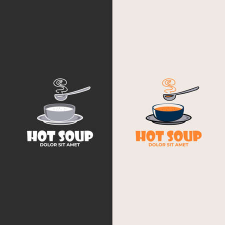 Soup logo vector. Soup Restaurant Abstract Logoのイラスト素材