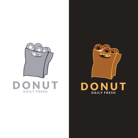 Donuts logo. vector template. Vector set of logos donuts , coffee , snack , menuのイラスト素材