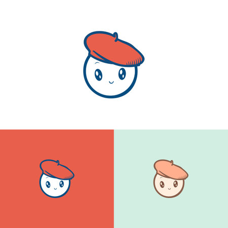 cute baby hat. Cute Baby Smile Logo Templateのイラスト素材