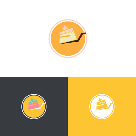slice cake sweet dessert vector logo. Bake and Pastry Simple Sweet Dessert Emblem for Food Industry...
